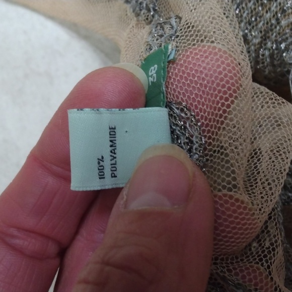 HOSS INTROPIA GORGEOUS SHEER TAN EMBELLISHED TOP - SIZE 38 OR SMALL - Picture 6 of 8